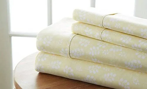 Simply Soft 3 Piece Sheet Set Wheatfield Patterned, Twin, Ivory