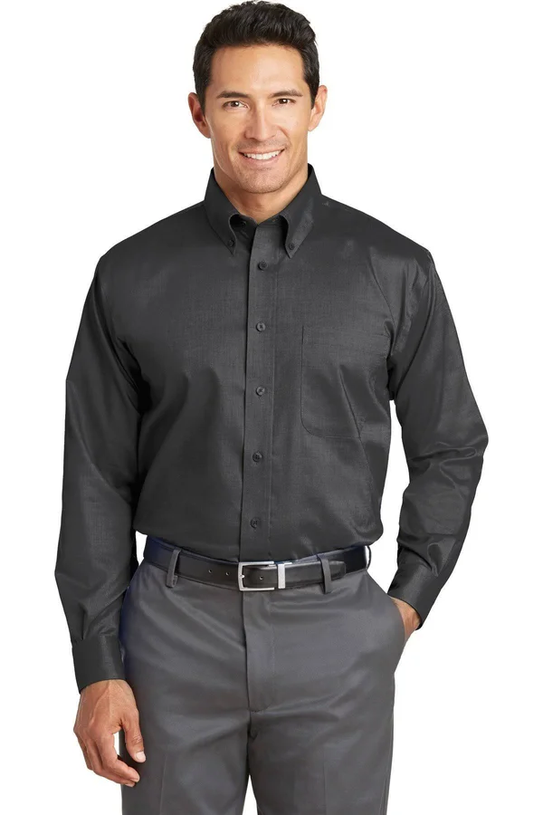 12 Custom Red House Rh37 Men's Nailhead Non-Iron Button-Down Shirt - Black - M