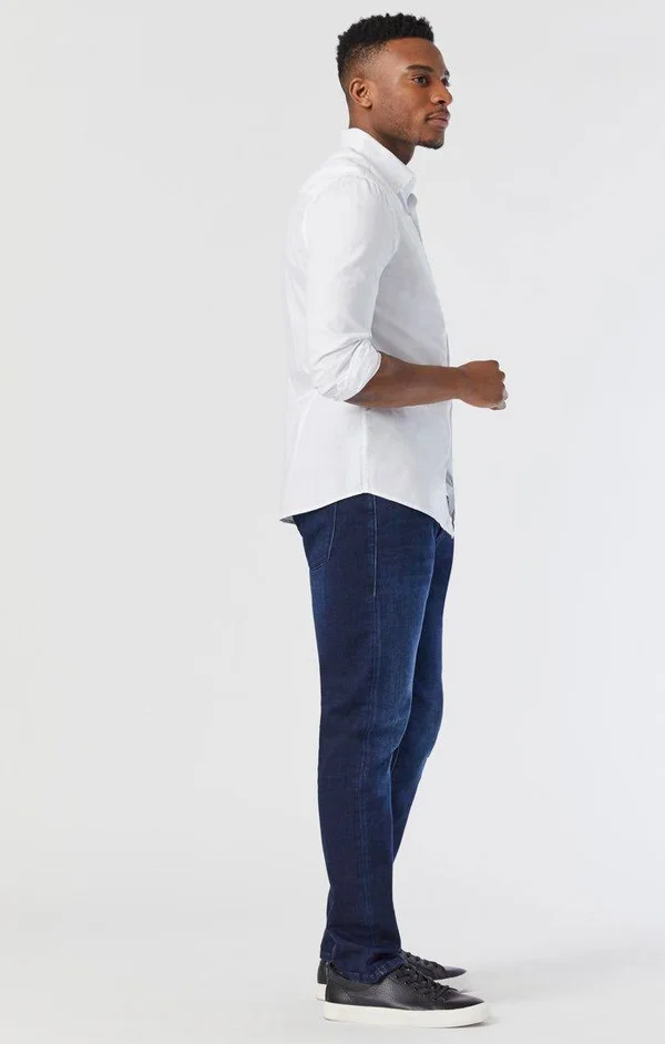 Mavi Men's Zach Straight Leg in Dark Brushed Athletic, Men's Jeans