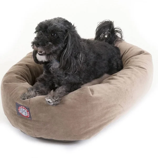 Majestic Pet Suede Bagel Dog Bed - Navy, 24-in