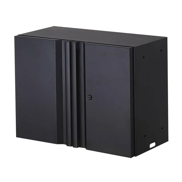 Husky Welded 24 in. W x 18 in. H x 12 in. D 24-Gauge Wall Mounted Steel Garage Cabinet in Black, Matte Black Powder Coating
