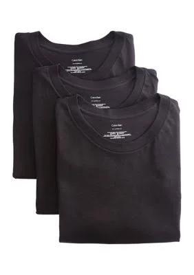 Calvin Klein NB2925 Big & Tall Cotton Crew T-Shirt - 3 Pack, Black