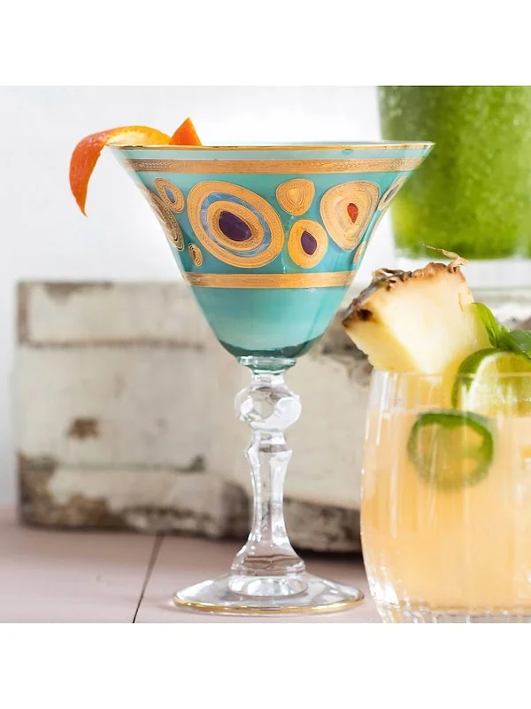 Vietri Regalia Martini Glass - Orange