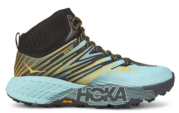 Hoka One One Women's Speedgoat Mid 2 GTX - 6 - Antigua Sand, Golden Rod