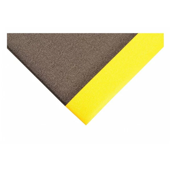 Notrax 415S0038BY Antifatigue Mat, Black, YllwBrdr, 3ft.x8ft.
