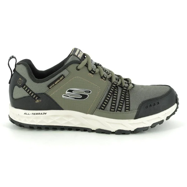 Skechers Escape Plan Olive Black Mens Trainers 51591 in Size 10