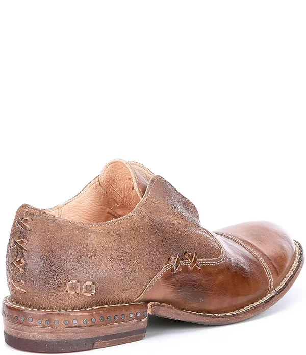 Bed|Stu Rose Women's Leather Slip on 6.5 - Teak Dip Dye