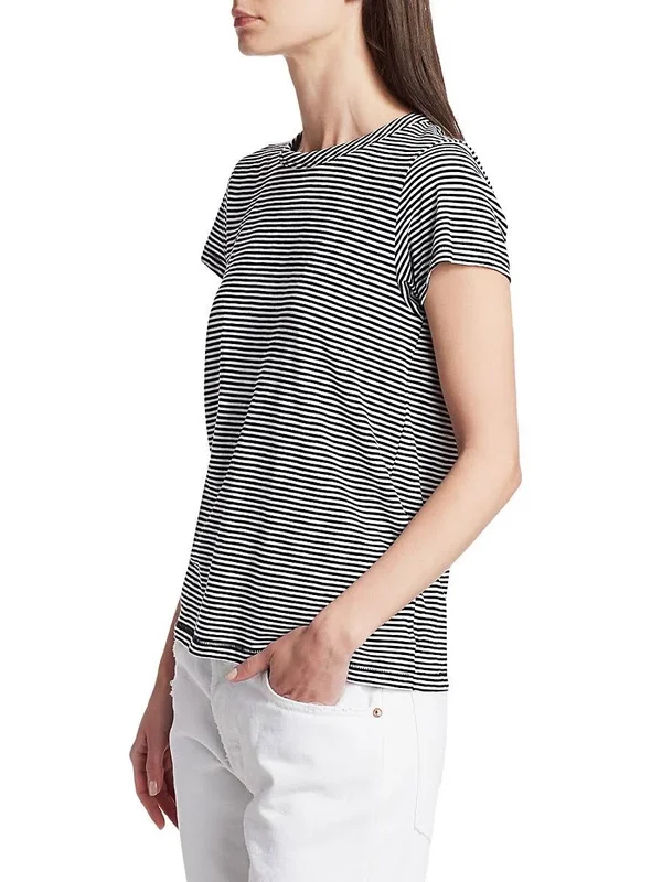 Rag & Bone Striped Crewneck Tee - Black, Women's, X-Small