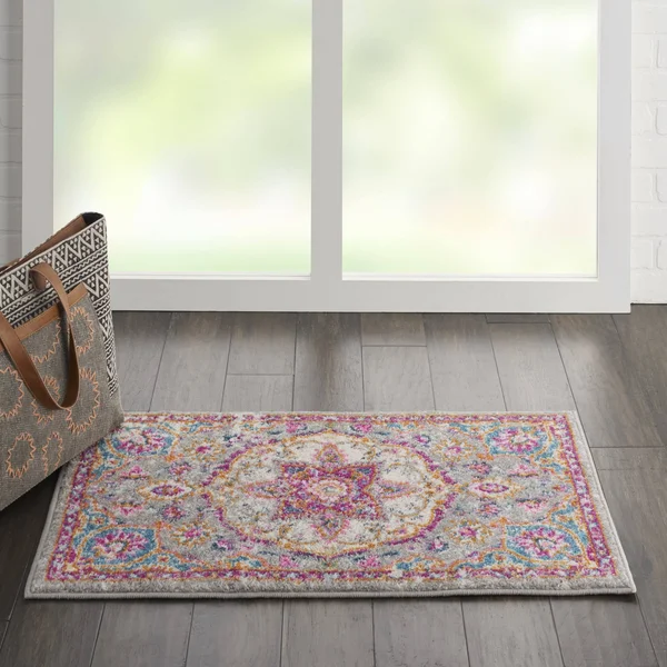 Nourison Passion PSN22 Area Rug - Grey/Multi, 8& Round