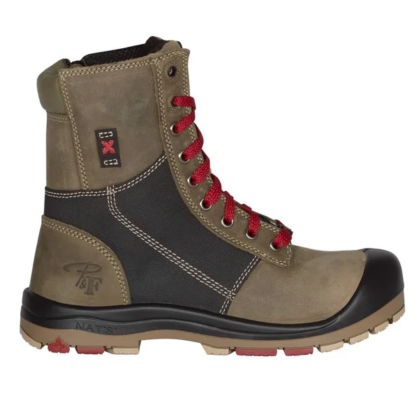 8x22 Steel Toe Work Boots for Women, with Zipper - PF368 (Choose Your Color: Pink, Choose Your Size: 12)