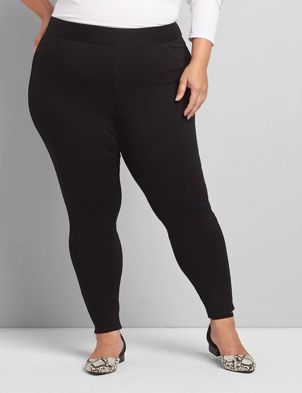 Plus Size Women's Pull-On High-Rise Ponte Legging - Size: 18/20, Black, Lane Bryant