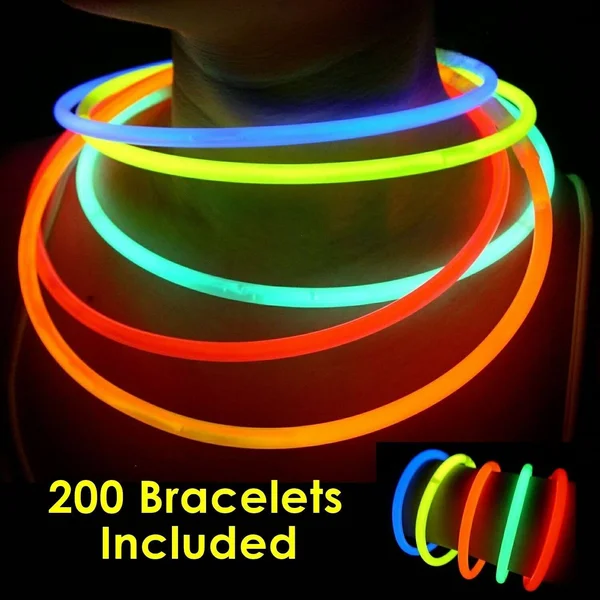 200 Glow Sticks Bulk Wholesale Necklaces - 22 Glow Stick Necklaces+200 Free Glow