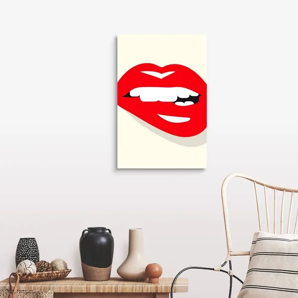 Lips - Illustration - Canvas Wall Art, 20x30, Great Big Canvas