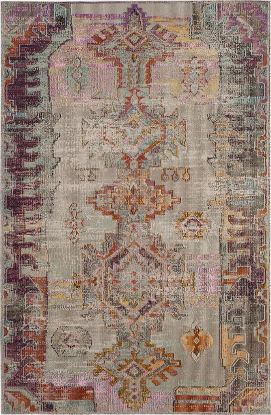 Safavieh CRS517P Crystal Light Grey, Purple Area Rug - 7& x 7& Round