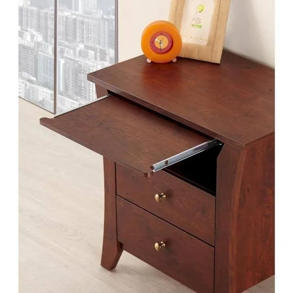 Furniture of America Kim 2-Drawer Vintage Walnut Nightstand