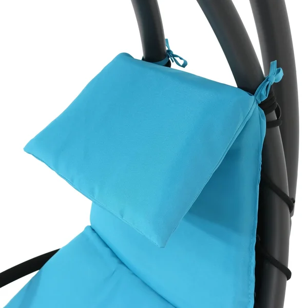 Sunnydaze Decor Floating Chaise Lounge Chair Swings with Canopy Set of 2 - Teal