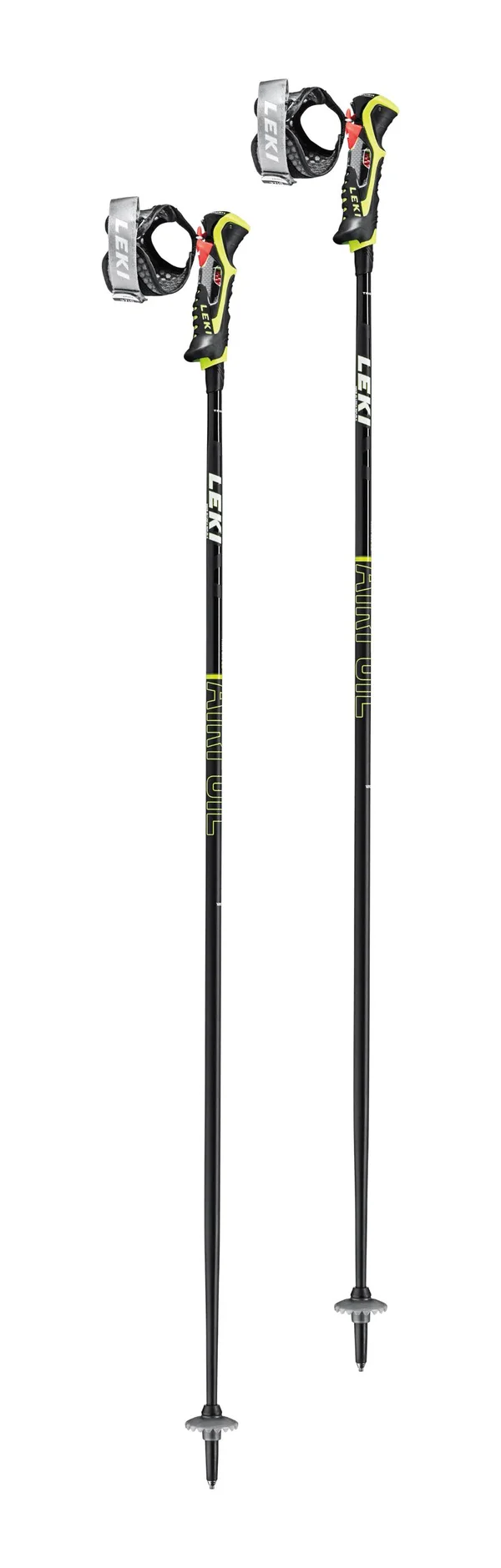 Leki Airfoil 3D Ski Poles Black Green, 125cm 50in
