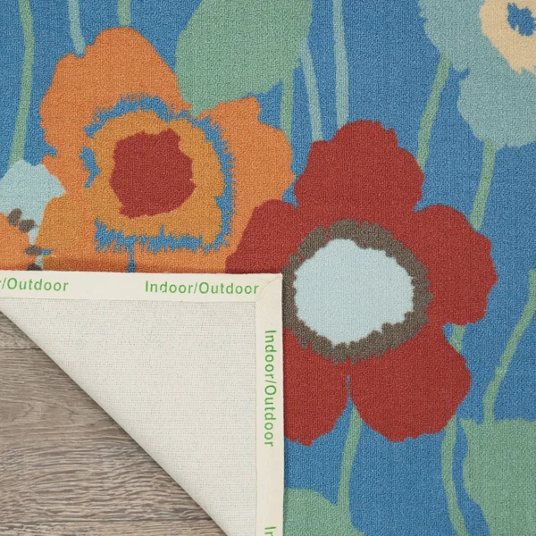 Nourison 5&3x22 x 7&5x22 Waverly Sun & Shade Seaglass Rectangle Area Rug