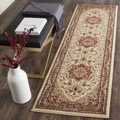 Theresa Oriental Ivory/Red Area Rug Charlton Home Rug Size: Runner 2&3x22 x 18&
