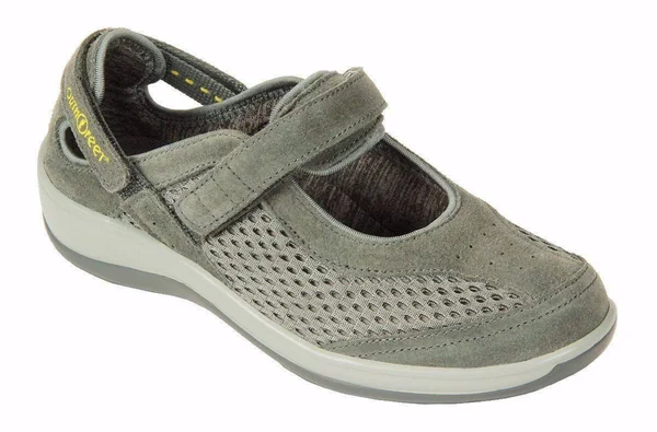 Women's OrthoFeet Sanibel Mary Jane - Size: 7.5, Gray