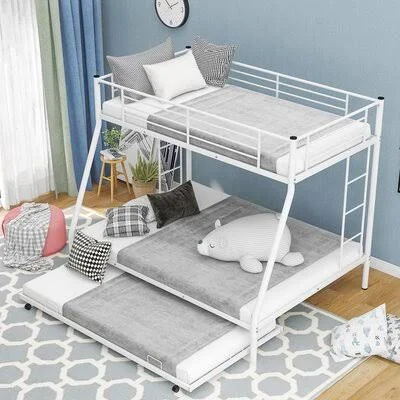 Precita Twin Over Full Standard Bunk Bed with Trundle by Isabelle & Max Isabelle & Max Bed Frame Color: White