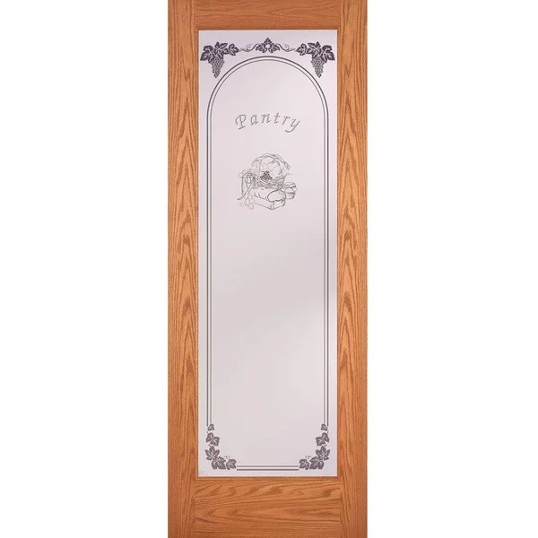 Feather River Doors 36 in. x 80 in. Pantry Woodgrain 1 Lite Unfinished Oak Interior Door Slab, Red Oak- Ready to Stain