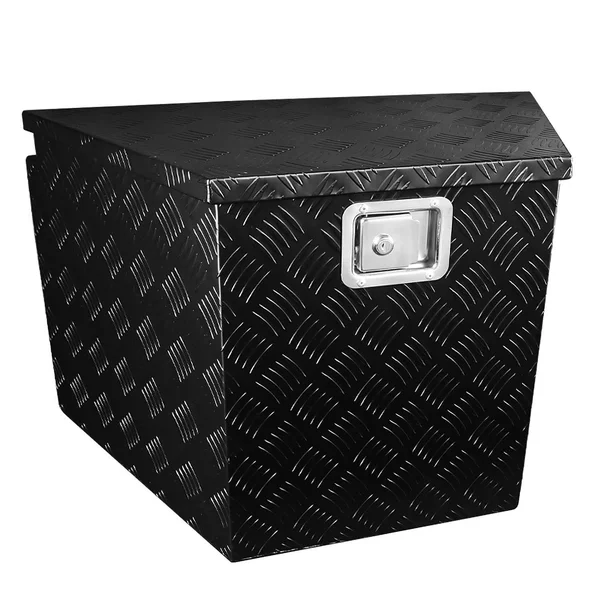 Spec-D - 34x19x18 in. Heavy Duty Black Aluminium Tool Box TBOX-ALM09BK