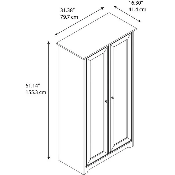 Pemberly Row 2 Door Storage Cabinet in Espresso Oak