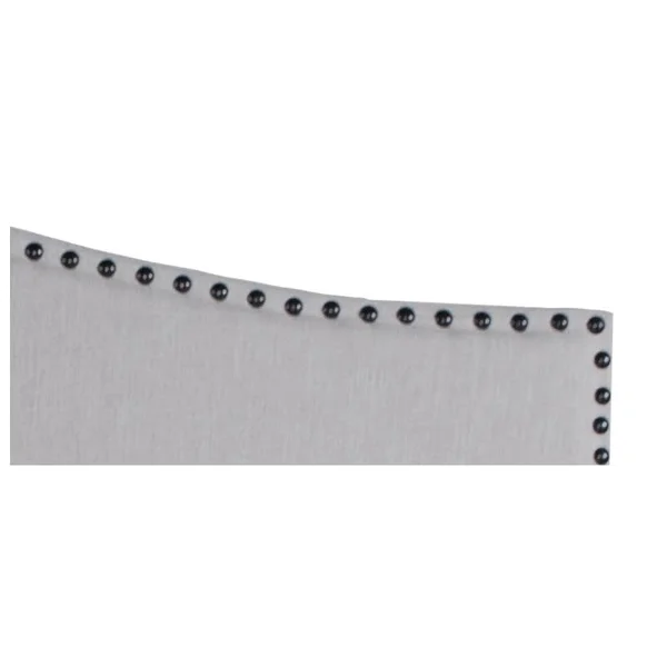 Bernards Darcy King Padded Upholstered Headboard in Beige Fabric with Nailheads - 1505DS-110