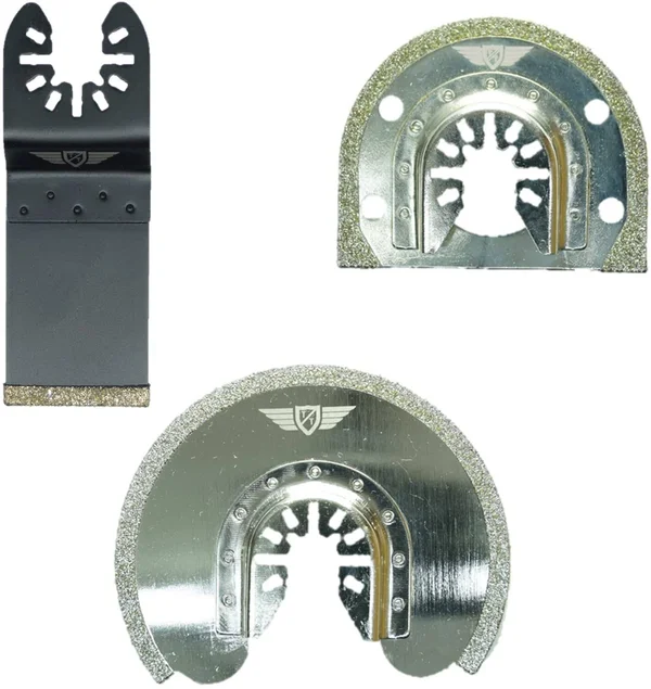 3 x TopsTools FAKD3B Fast Fit Diamond Grout Blades Compatible with DeWalt Stanley Black and Decker Bosch Fein (Non-StarLock) Mak