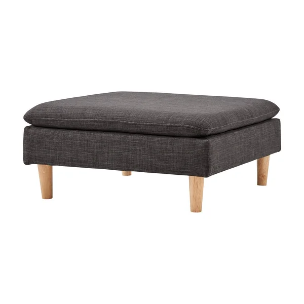 HN Home Haver Mid-Century Modern Upholstered Ottoman - Gray