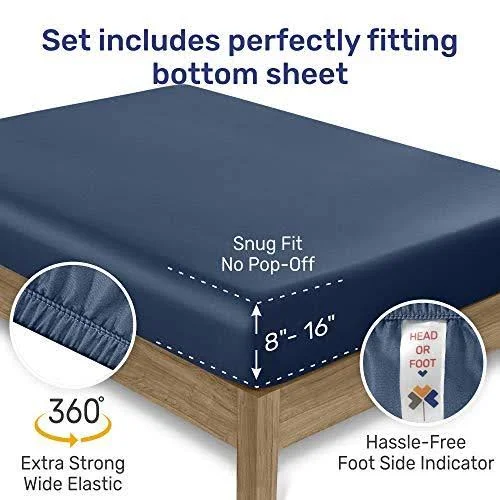 Everyday Soft Sateen 6pcs Sheet Set King - Dark Gray, Sheet Set - 100% Cotton - 400 Thread Count