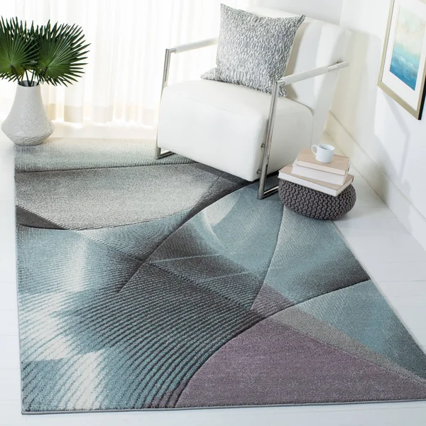 Safavieh Hollywood Celandine Abstract Area Rug, Grey/Light Blue, 5&3 inch x 7&6 inch