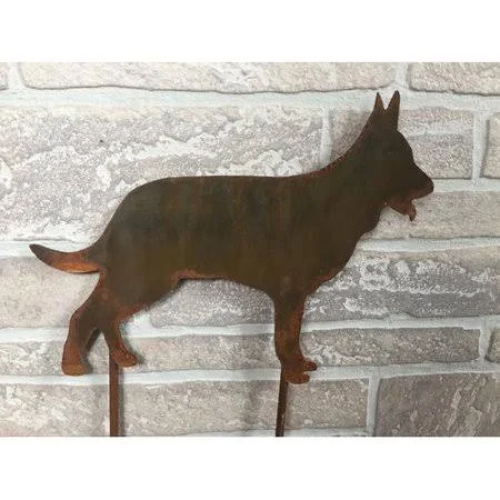Red Barrel Studio Emilio German Shepherd Garden Stake, Bronze