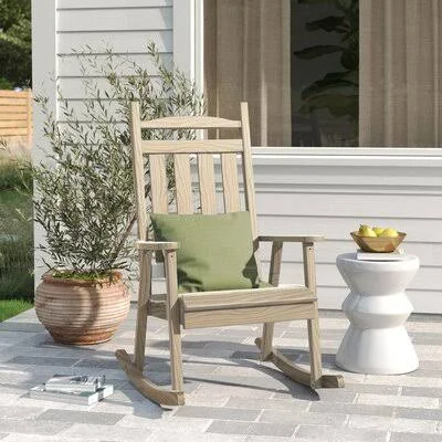 Dempsey Classic Porch Rocking Chair Rosalind Wheeler Color: Unfinished