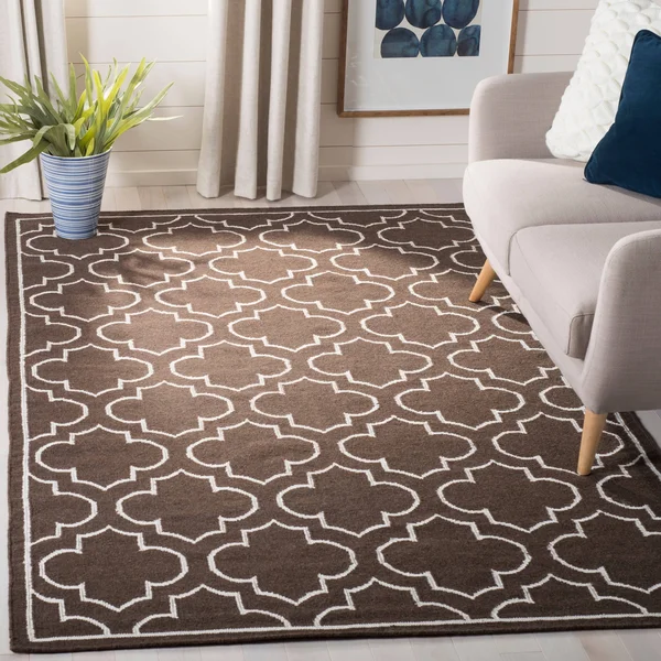 Safavieh 3& x 5& Dhurries DHU625C Brown - Ivory Rug