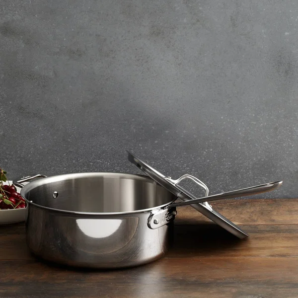 All-Clad Stainless Steel 6 qt Deep Saute Pan with Lid
