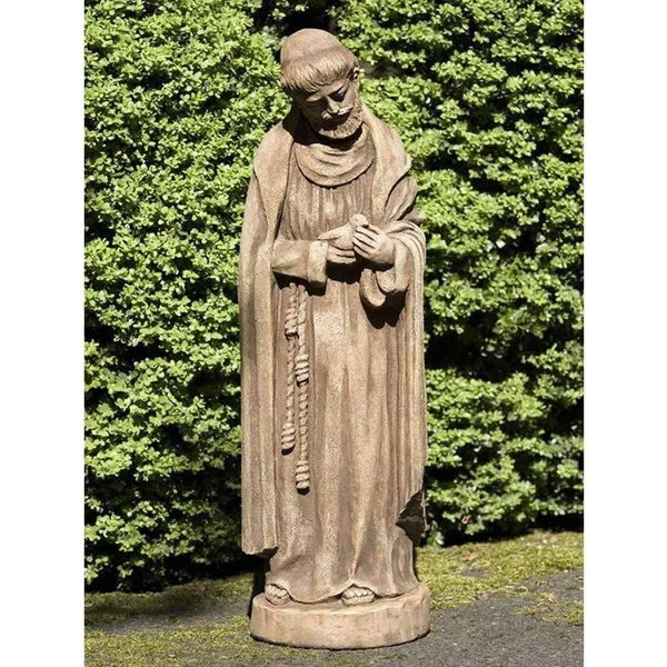 Campania International St Francis with Baby Bird Garden Statue - Nera Nuovo