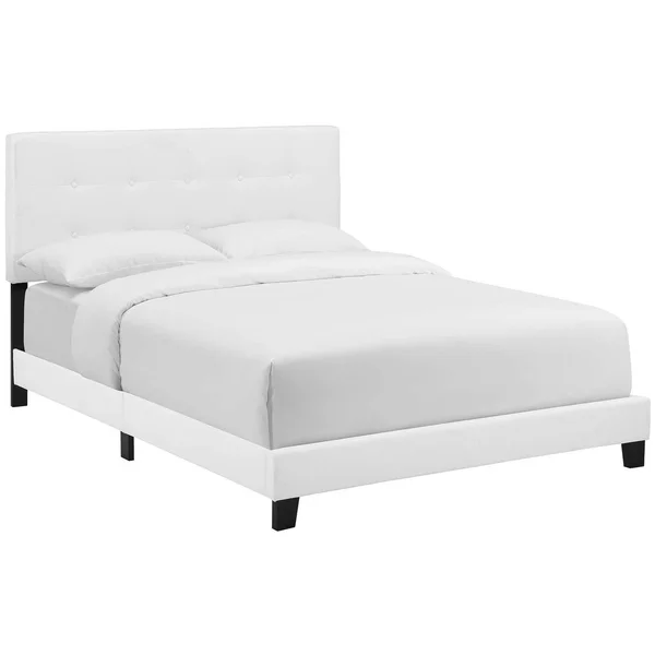 Modway Amira Queen Upholstered Fabric Bed - White