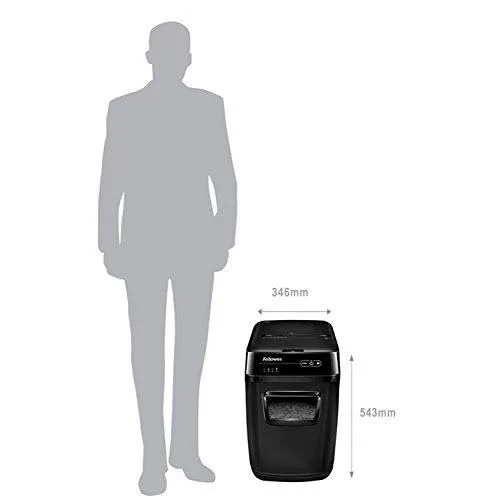 Fellowes AutoMax 130C Cross Shredding 230mm Black Grey Paper Shredder