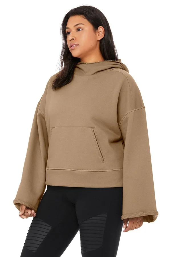 Alo Yoga, Low Key Hoodie in Gravel, Size: XS