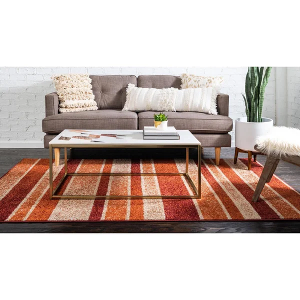 Unique Loom Autumn Artisanal Rust Red 8& 0 x 10& 0 Area Rug