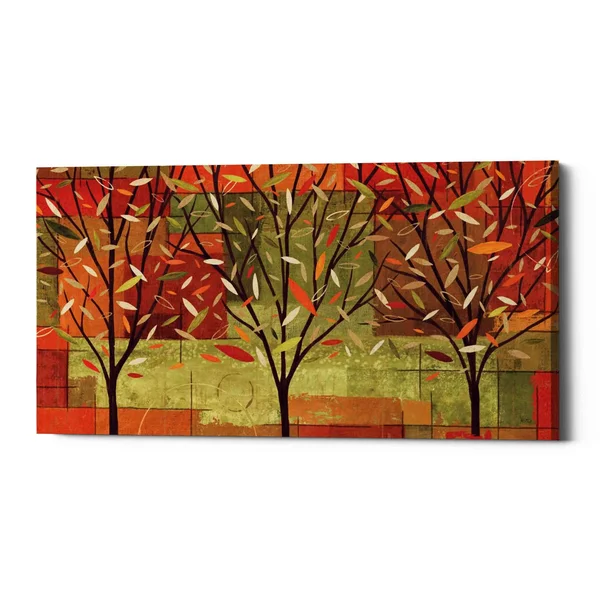 Epic Graffiti 'Watercolor Forest II' by Veronique Charron, Canvas Wall Art, 60 inchx30 inch, Size: 60 x 30, Red