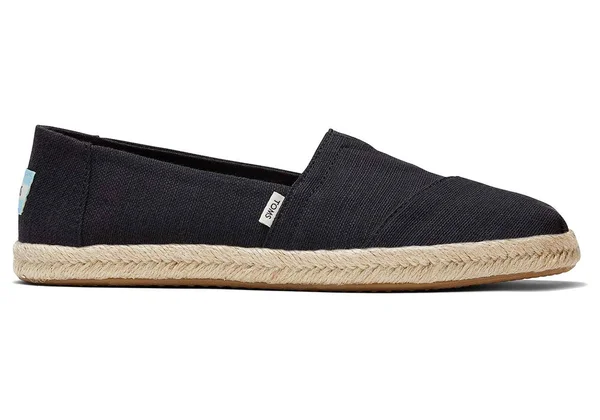 Toms Alpargata Rope Women's Espadrilles - Black Slubby Woven