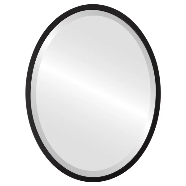 London Framed Oval Mirror - Matte Black - 25 1/8x22 x 37 1/8x22