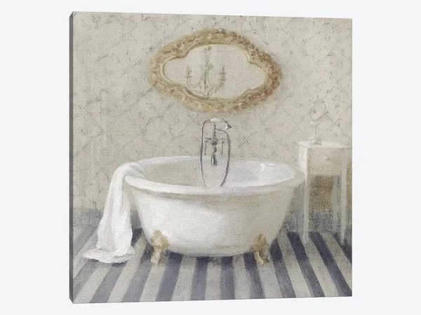 Danhui Nai Paintings Canvas Art Prints - Victorian Bath II Navy ( Architecture > Interiors art)
