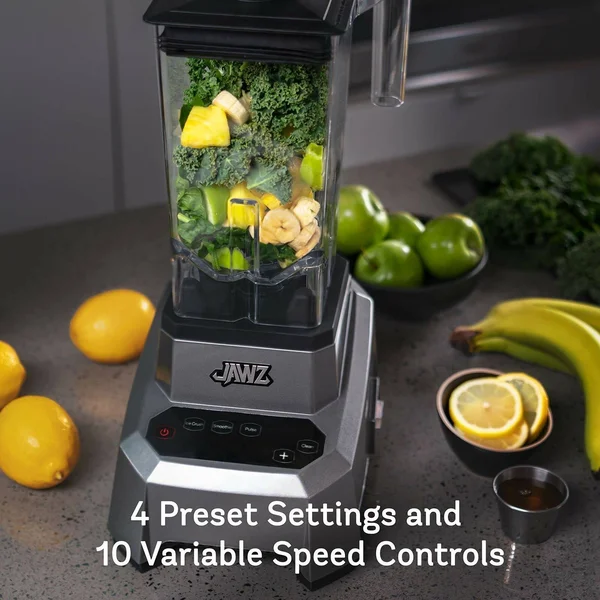 Jawz High Performance Blender - Precision Touch Variable Speed - Professional Grade Countertop Blender/Food Processor, 64 oz, Si
