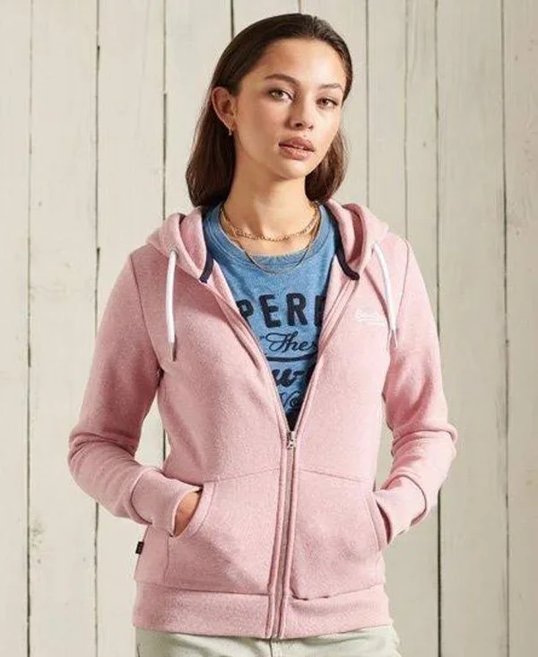Superdry Orange Label Zip Hoodie - Pink - Hoodies
