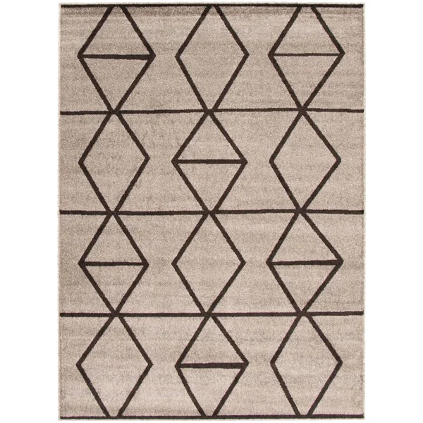 ECARPETGALLERY Modern Living Room Area Rug - 3&11 inch x 5&7 inch, Grey-Dark Brown, Ana, Size: 3&11 x 5&7