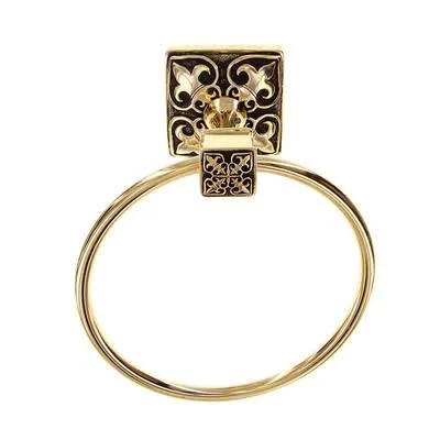 Vicenza Designs TR9013-AG Fleur De Lis Towel Ring Finish: Antique Gold